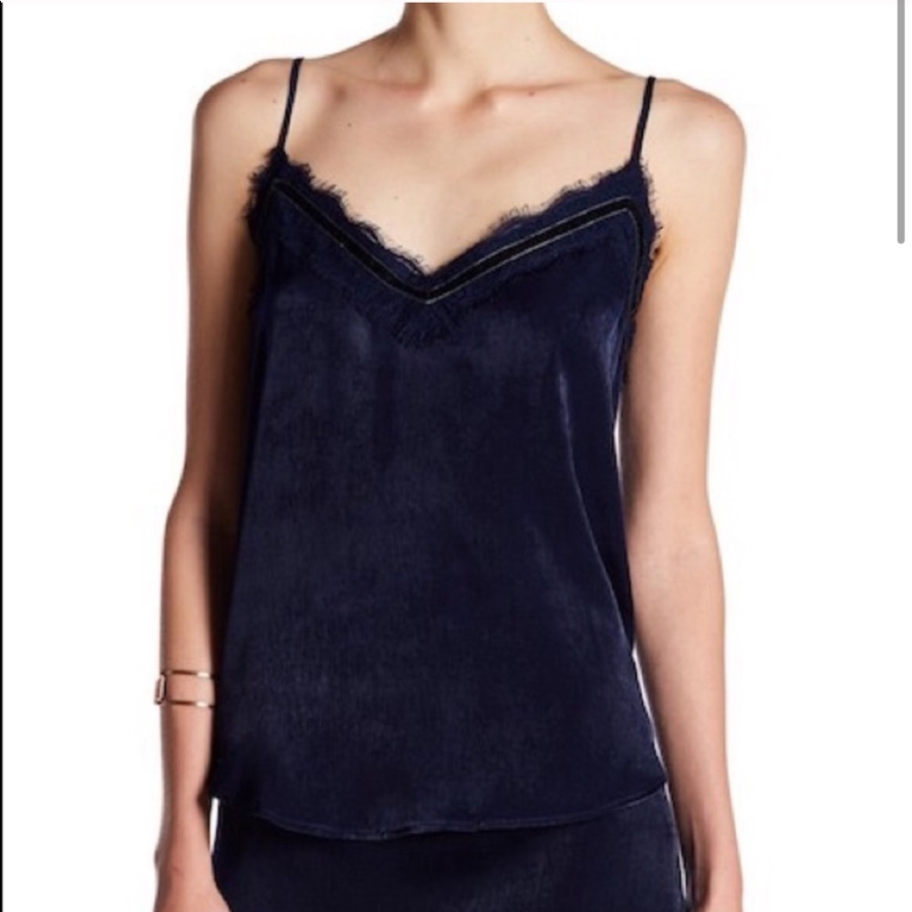 Navy lace cami blouse